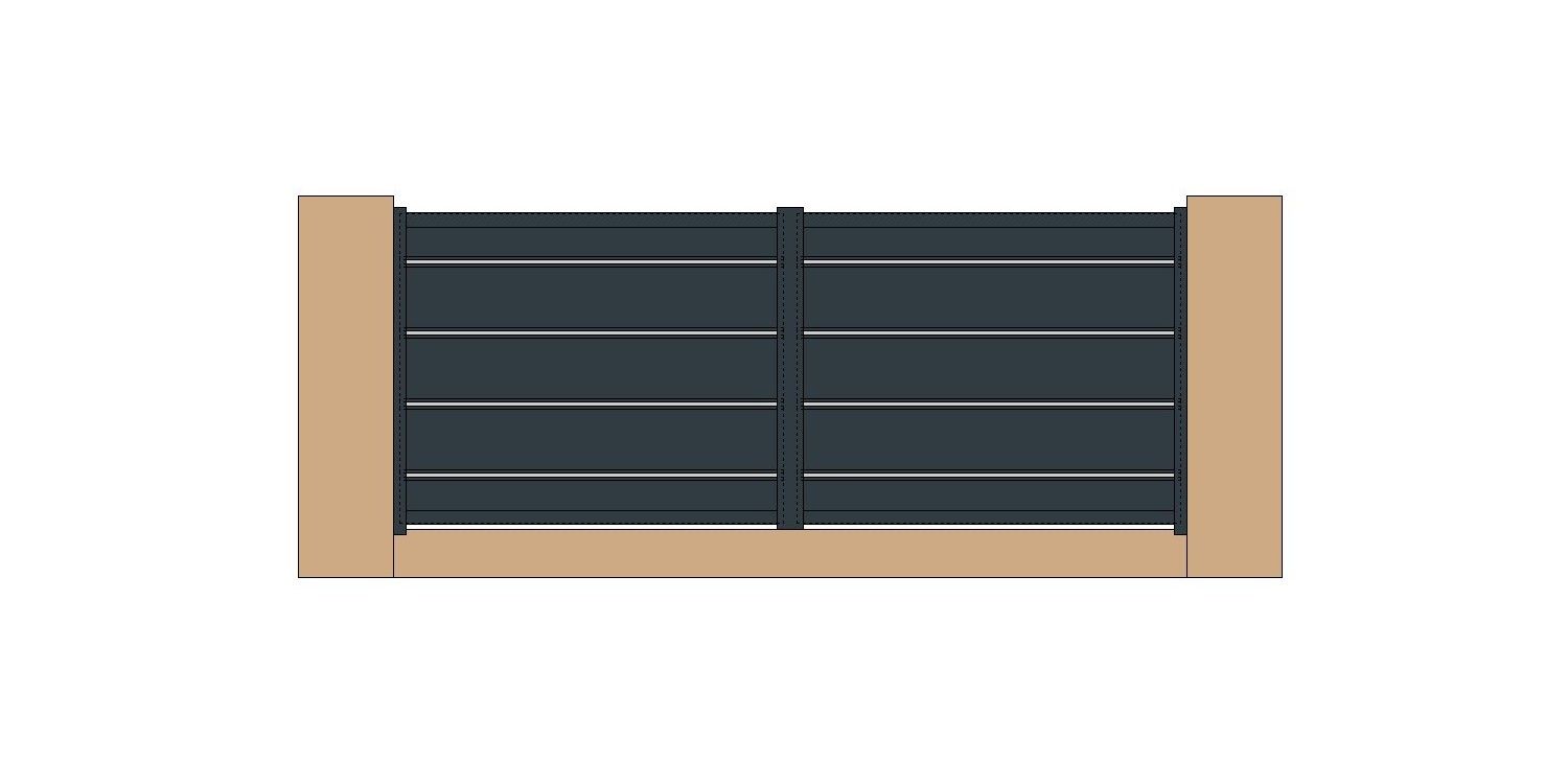 Moustier - clôture en aluminium - le portail français - section des poteaux: 80 x 80 mm_0