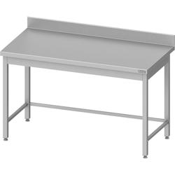 Romux® - Table adossée en acier inoxydable 1800x600x850 mm | Table de travail professionnelle en acier inoxydable avec dosseret de 10 cm_0