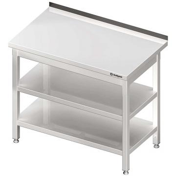 Table de travail inox adossée avec deux étagères 1700x700x900 soudée - 930067170S_0