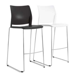 Tabouret assise et dos PP, pied traineau chromé, empilable x 4- Adela Traineau ALG0/4 - PROMO -30%_0