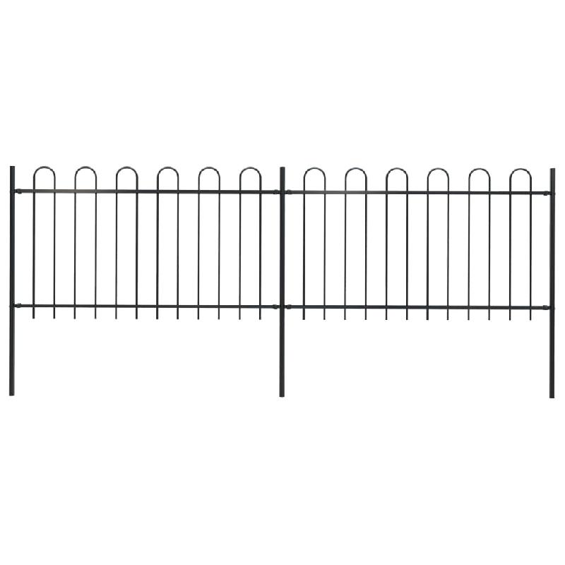 Vidaxl clôture de jardin avec dessus en cerceau acier 3,4 x 1 m noir 277657_0