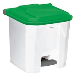 UTILO - Poubelle de tri à pédale 30L blanc/vert - 54022 - ROSSIGNOL - vert plastique 54022_0