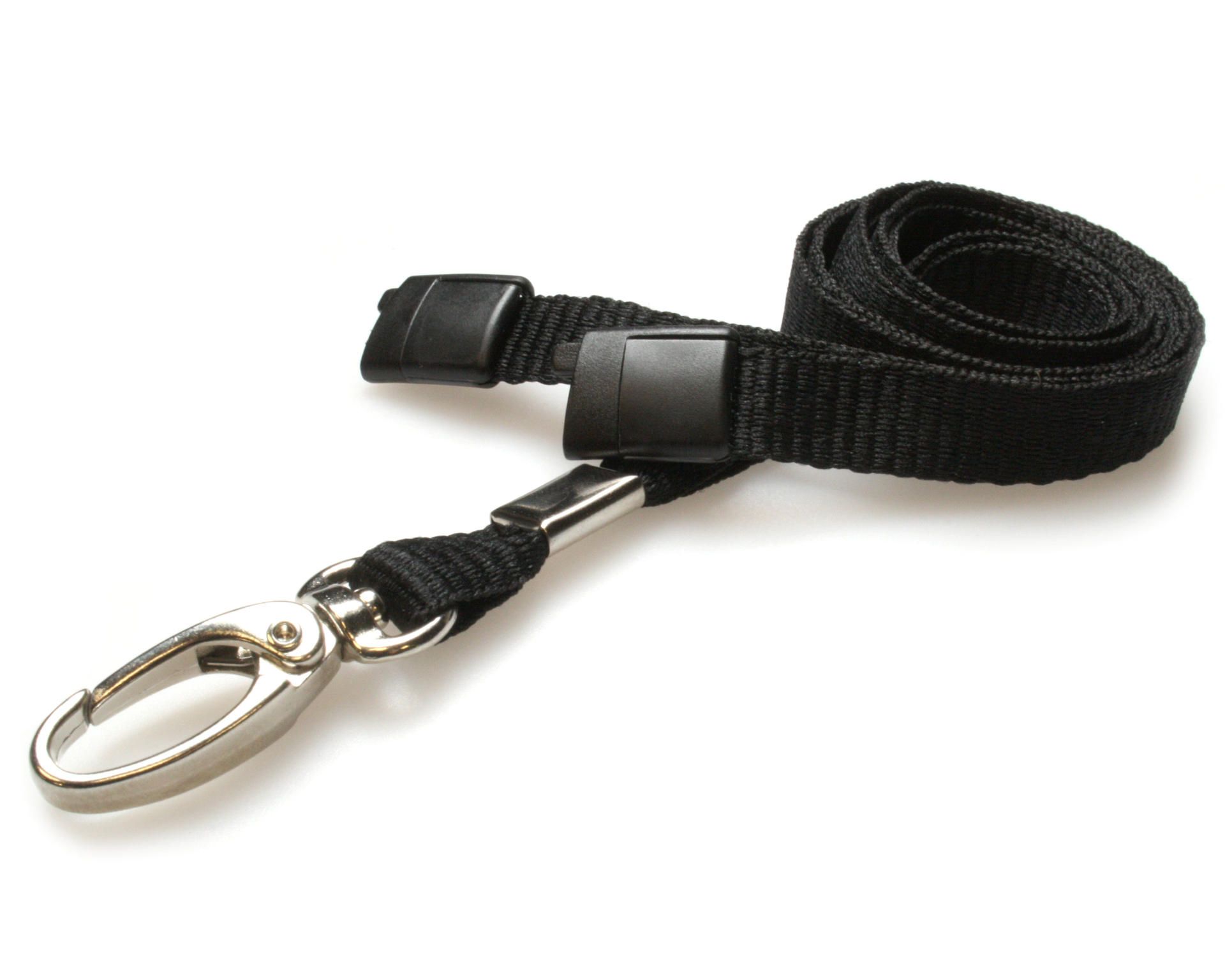 10mm rPET Lanyards / Tour de Cou Noire avec Clip Métal Lobster - ( lot de 100 pièce)_0