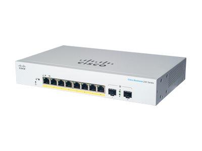Cisco CBS220-8P-E-2G-EU commutateur réseau Géré L2 Gigabit Ethernet (10/100/1000) Connexion Ethernet, supportant l'alimentation via ce port (PoE) Blanc_0