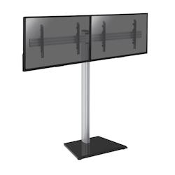 KIMEX Support sur pied pour 2 écrans TV 50'' - 55'' - Hauteur 175cm - A poser - gris 3700685417298_0