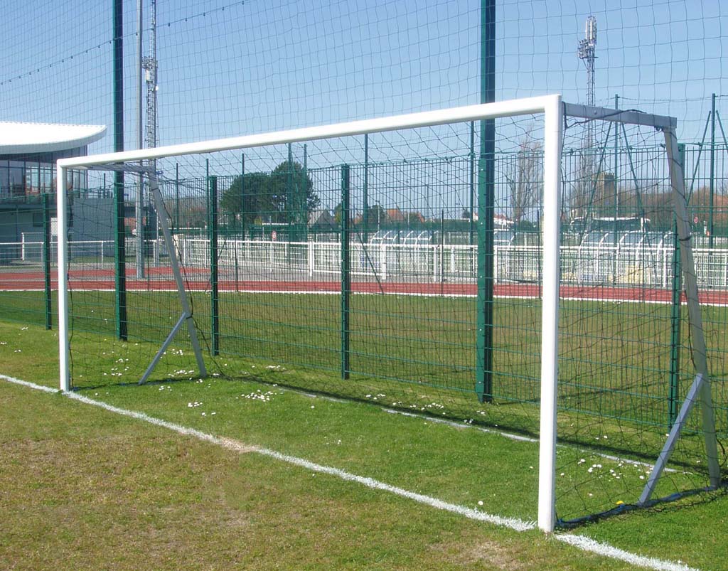 Buts Football 6m x 2.10m Monobloc - Ref : S72036AP - Aluminium poudré blanc_0