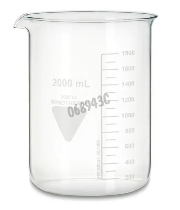 Bécher gradué 2000 ml en verre borosilicaté forme basse_0