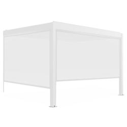 Oviala Business Pergola bioclimatique adossée et motorisée éclairée 3x4 m et 2 stores - Oviala - blanc aluminium 110447_0