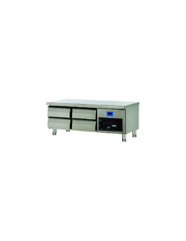 Soubassement réfrigéré 4 tiroirs - inox AISI304 - 1420x600x600 mm - SBRP4T6-1420_0