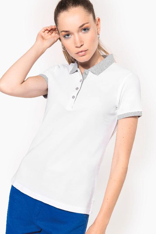 Polo piqué bicolore femme -  Réf: K259_0