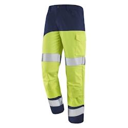Cepovett - Pantalon avec poches genoux Fluo SAFE XP Jaune / Bleu Marine Taille M - M 3603624495633_0