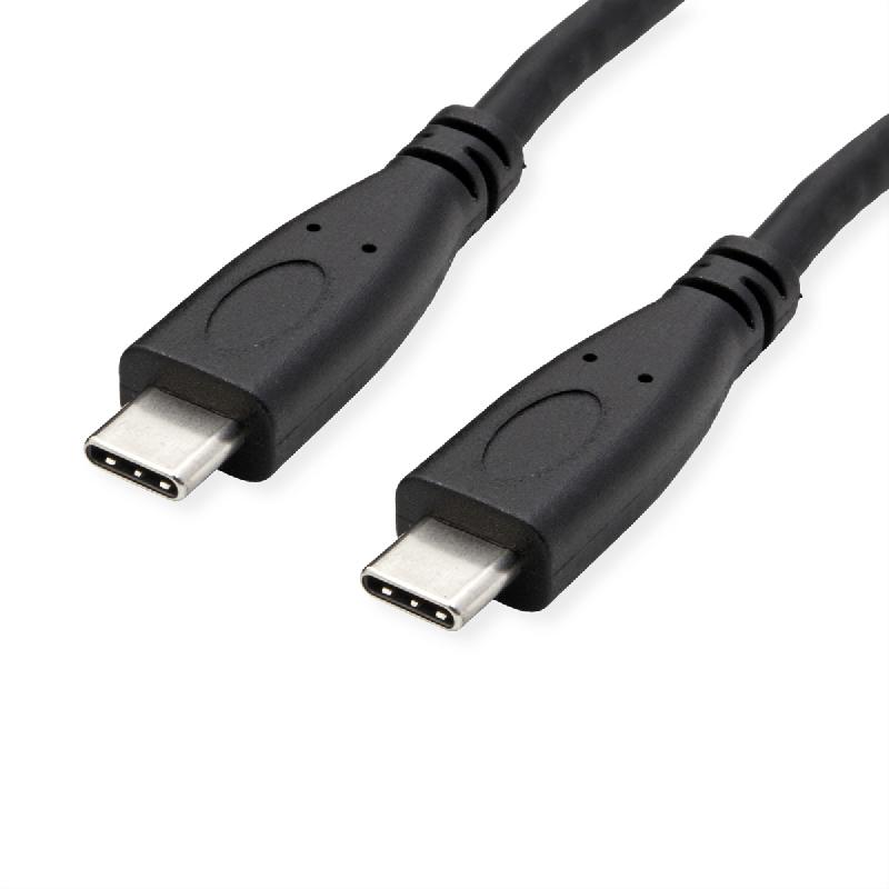 ROLINE Câble USB 3.2 Gen 2, avec PD (Power Delivery), avec Emark, C-C, M/M, noir, 0,5 m_0