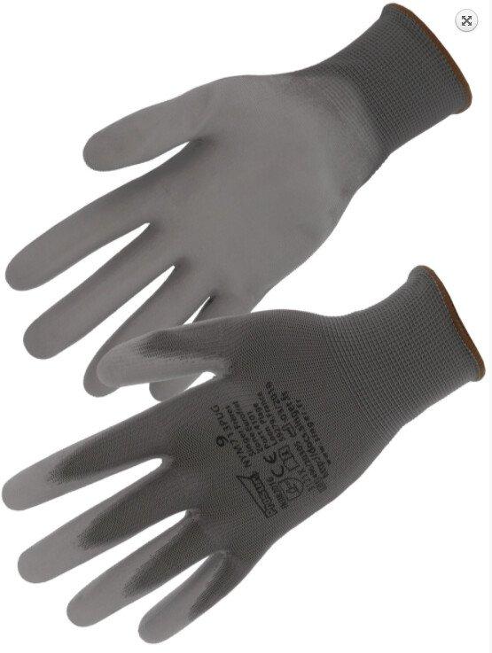 Gants nylon enduit polyuréthane jauge 13 gris poignée élastique - Tailles : 10_0