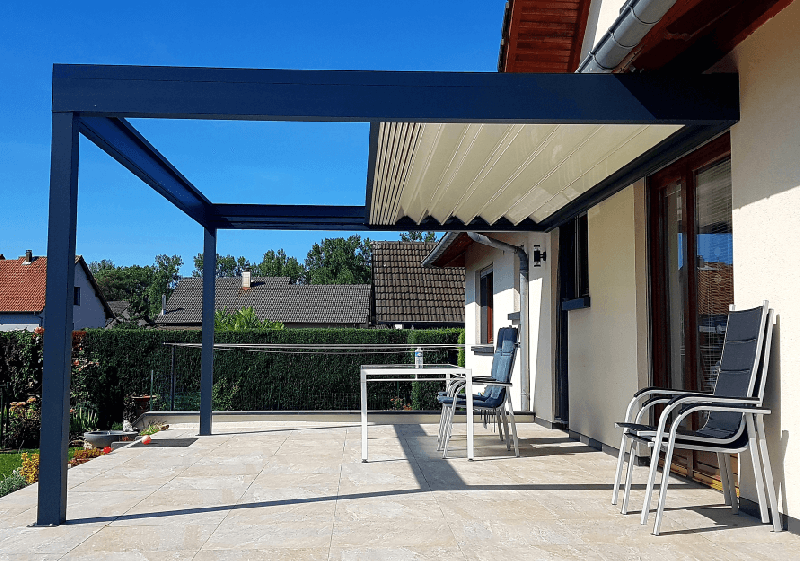 Pergola Rétractable Aluminium Motorisée H4 Adossée Sur Mesure Référence: Pergola rétractable H4 adossée_0