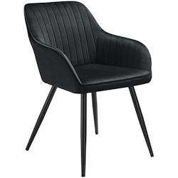 TecTake GmbH tectake Chaise MARILYN en velours - noir/noir, par pièce -405713 - noir acier 405713_0