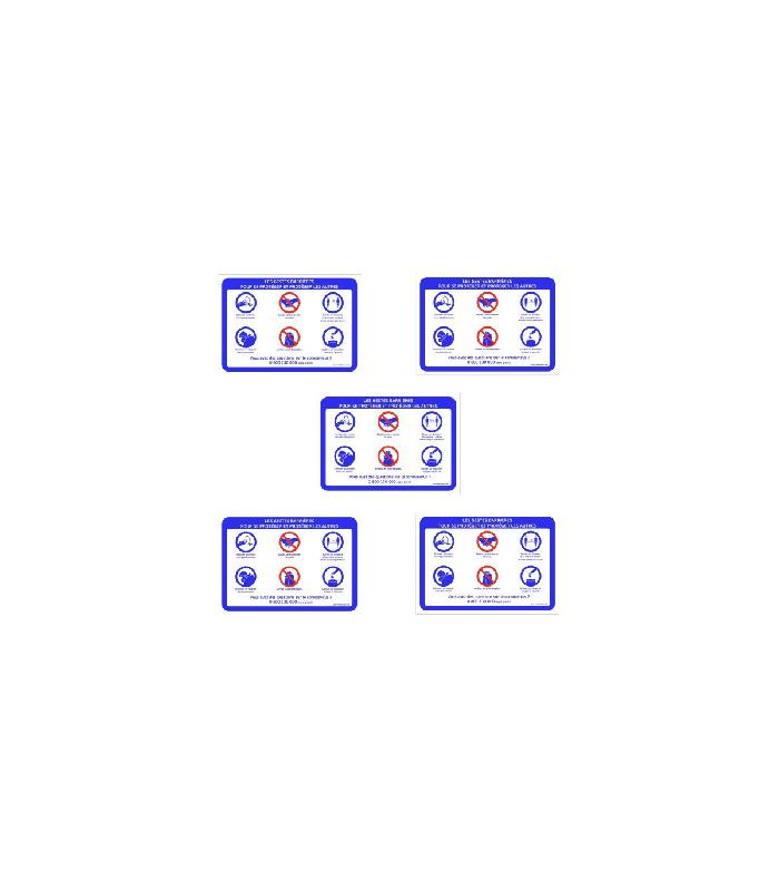 Autocollant - GESTES BARRIERES format A3 - Lot de 5 - Référence: PRO401A3X5_0