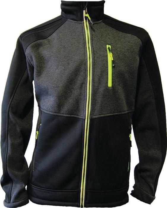 Veste en polaire tricotée taille M vert foncé/noire/citron vert 100 % PES TERRAX_0