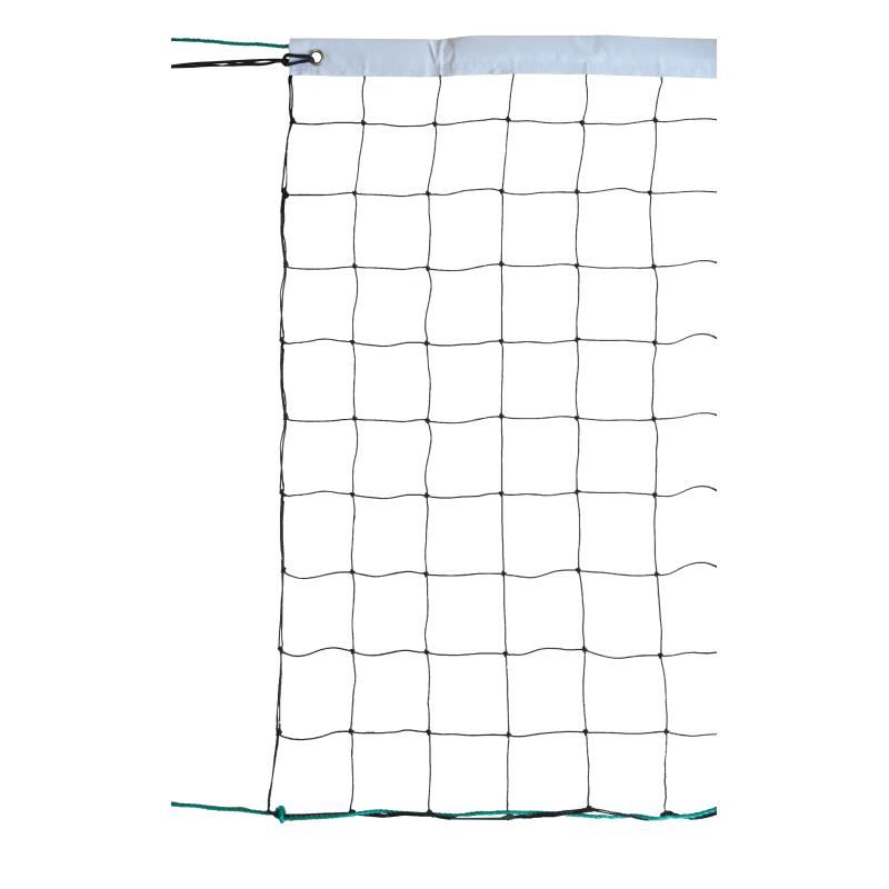 Filet de volley ball scolaire noir en PE 2 mm avec câble de 12m et bande blanche - Pratique du volley-ball en milieu scolaire ou club_0