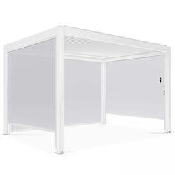 Oviala Business Pergola bioclimatique 3 x 4 m autoportée avec 3 stores blanc - blanc aluminium 109339_0