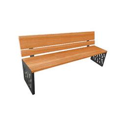 Banc albizia avec assise et dossier en bois exotique - VAD COLLECTIVITES_0