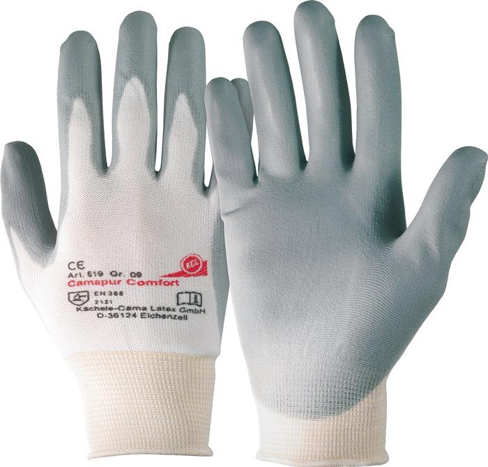 Gant Camapur Comfort 619 taille 11 blanc/gris EN 388 catégorie EPI II tricot polyamide avec polyuréthane HONEYWELL_0