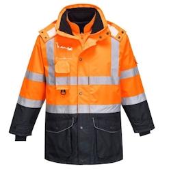 Portwest - Parka de travail 7 en 1 TRAFFIC CONTRAST HV Orange / Bleu Marine Taille XL - XL orange 5036108249299_0