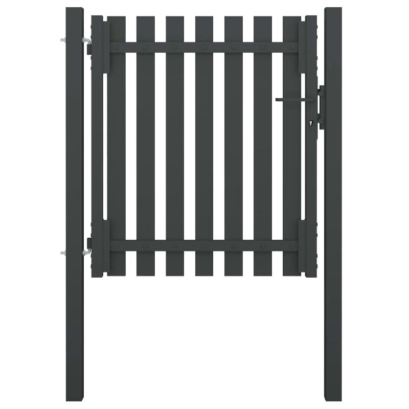 Vidaxl portail de clôture de jardin acier 1x1,25 m anthracite 146327_0