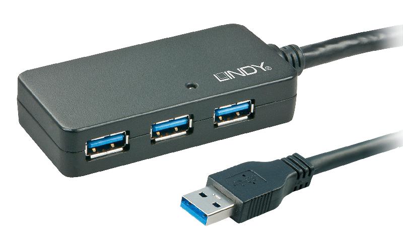 RALLONGE ACTIVE USB 3.0 PRO 10M AVEC HUB 4 PORTS LINDY 43159_0