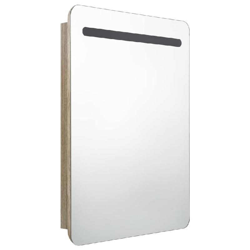 ARMOIRE DE SALLE DE BAIN À MIROIR LED 60 X 11 X 80 CM BEIGE 02_0006591_0