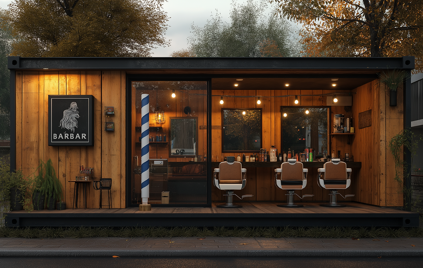 Container Barbier : un salon de coiffure mobile, fonctionnel et moderne pour les professionnels du grooming_0