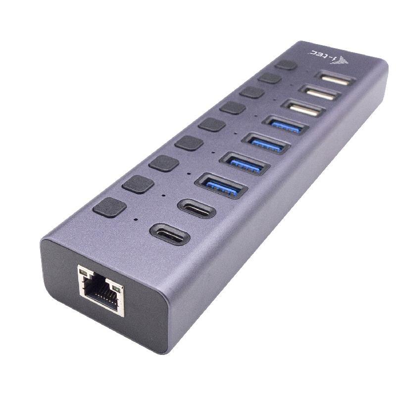 I-tec USB-A/USB-C Charging HUB 9port with LAN + Power Adapter 60 W_0