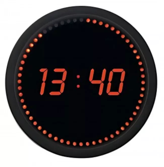 Horloge murale LED - coloris noir et diodes rouges_0