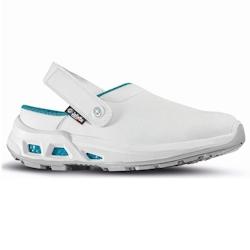 Jallatte - Sabots professionnels blanc et bleu pour femmes MIRANDA ESD OB A E FO WRU SRC Blanc / Bleu Taille 41 - 41 matière synthétique 3597810284388_0