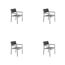 Resol garbar CUBIC Chaise Intérieur, Extérieur Set 4 Noir - noir multi-matériau 20171_0