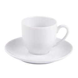 Tasse à café et sa soucoupe 10 cl Alaska x2 -  Blanc Rond Porcelaine Table Passion 8.3x cm - blanc porcelaine 3106232302121_0