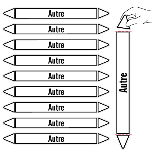 Étiquettes adhésives de marqueur de tuyauterie autre blanc_0