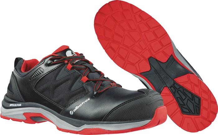 Chaussure de sécurité ultratrail black low taille 44 noir/rouge s3 esd hro src en iso 20345 cuir lisse albatros_0