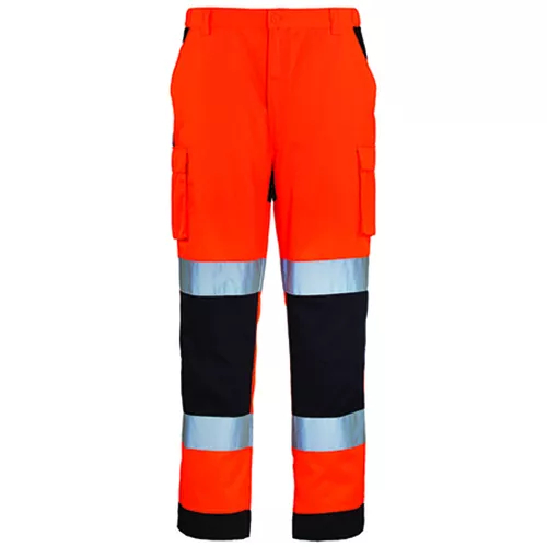 Pantalon - 60% CO/40% PES 245g/m2 - Orange HV/Marine - Référence : 7PAOP_0