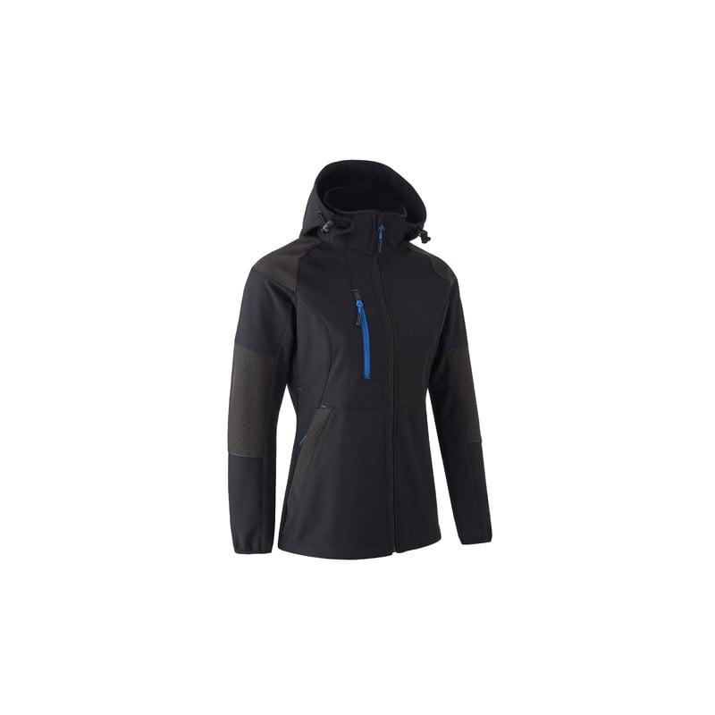 Veste Softshell - ANTILOPE - Ripstop 94% PES/6% EA + TPU membrane + Polaire - 350g/m2 - Noir/Bleu - COVERGUARD | 5ANT010_0