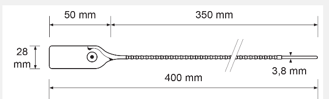 Scellé PP à tige crantée ronde - Longueur 350 mm - Tige Ø3.8 mm - Vert_0