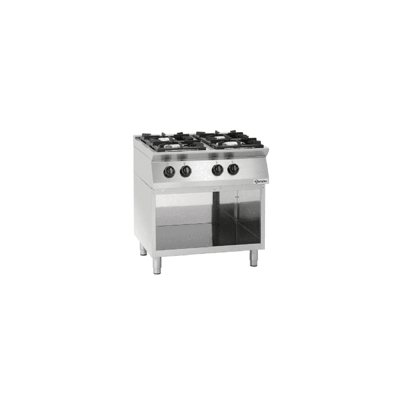 Cuisinière inox à gaz 4 feux sur support ouvert, 19 000 W, GAZ_0