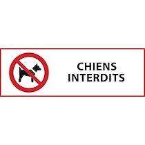 Panneau d'interdiction - Chiens interdits - P021   - 450 x 150 - PVC - Lot de 2_0