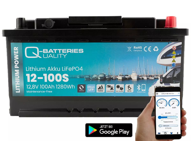 Batterie Lithium Q-Batteries Akku LifePO4 12-100S 12,8V 100Ah avec Bluetooth_0
