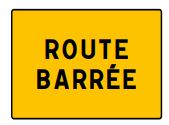 Panneau de signalisation type KC1 21P : route barrée_0