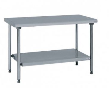 Table inox centrale avec étagère basse TOURNUS EQUIPEMENT - Référence : 424 922_0