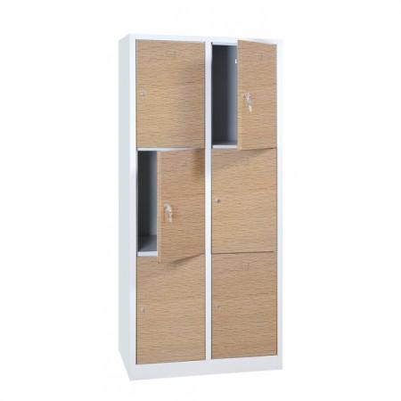 Vestiaire 3 cases superposées portes en bois - Larg. 400 mm_0