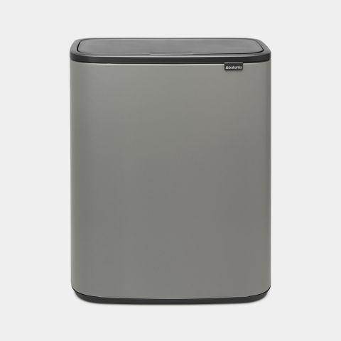 Poubelle Bo Touch Bin 2 x 30 litres - Mineral Concrete Grey - Idéale pour trier les déchets à la maison_0