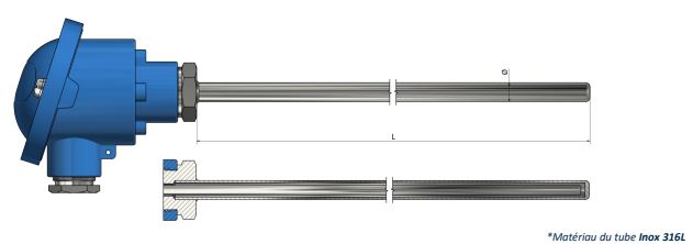 Thermistance avec tête de raccordement avec doigt de gant - HH40_0