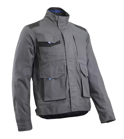 Veste - Ripstop 65% PES/35% CO 240g/m2 + Oxford - Gris/Bleu - Référence : 5ESJ050_0