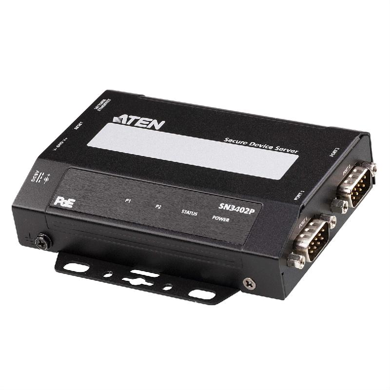 ATEN SN3402P Serveur de périphériques RS-232/422/485 à 2 ports avec PoE_0